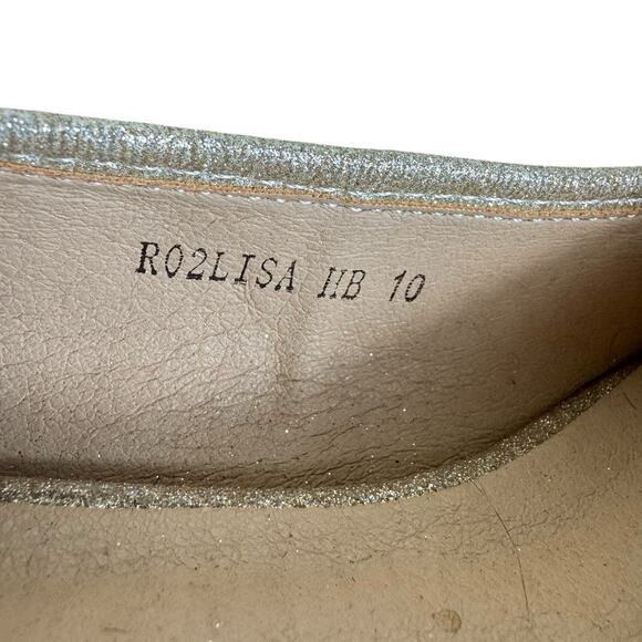 Idifu Gold Shimmery Sparkly Glitzy Glitter Low Heeled Slip On Pumps Women's 10 - Picture 8 of 10